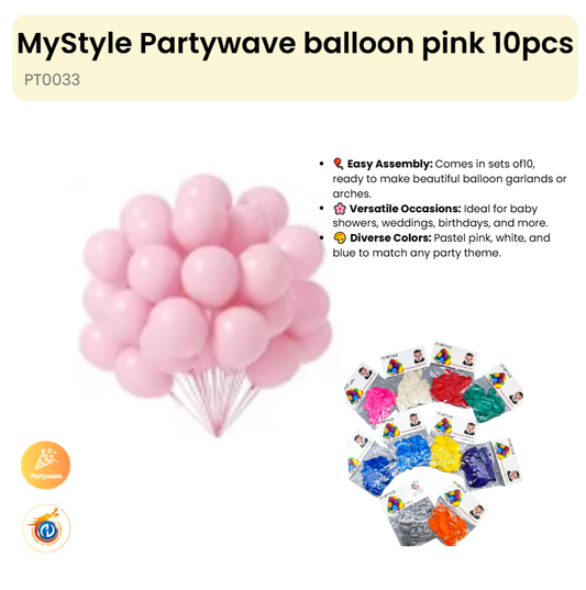 Partywave balloon pink 10pcs