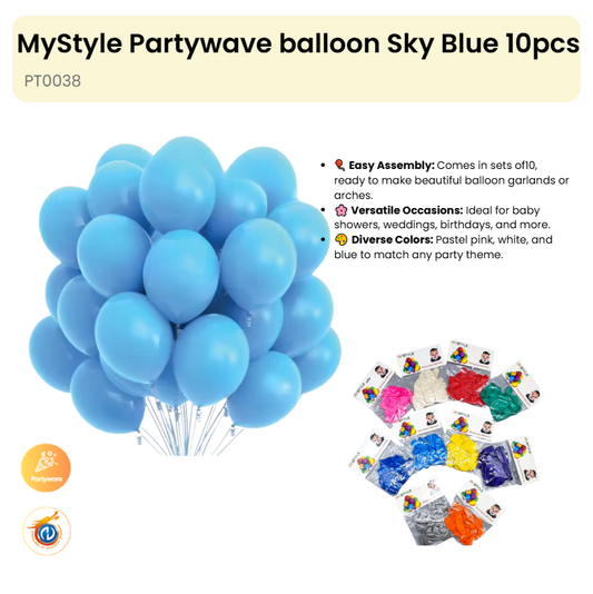 Partywave balloon sky blue 10pcs