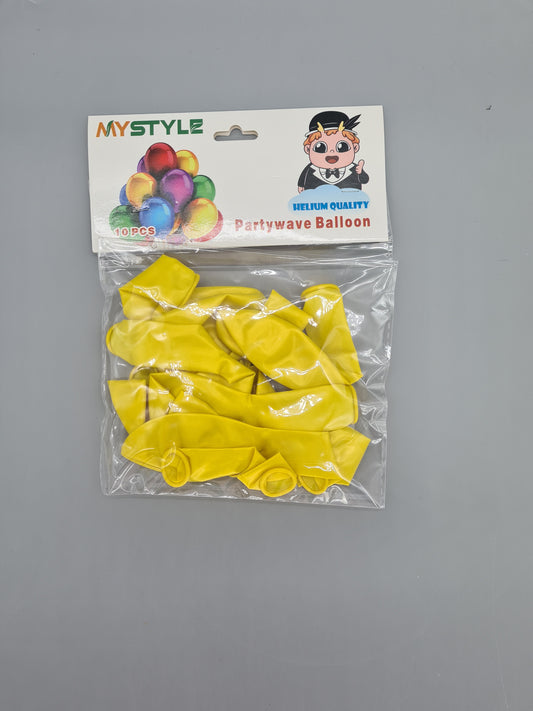 Partywave balloon yellow 10pcs