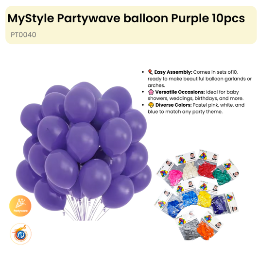 Partywave balloon purple 10pcs