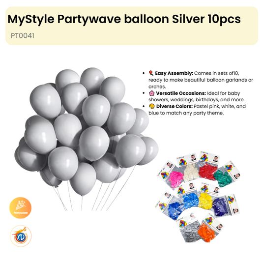 Partywave balloon silver 10pcs