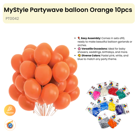 Partywave balloon orange 10pcs