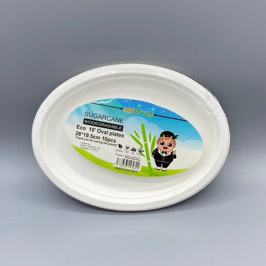 Eco sugarcane Biodegradable 10' round plate