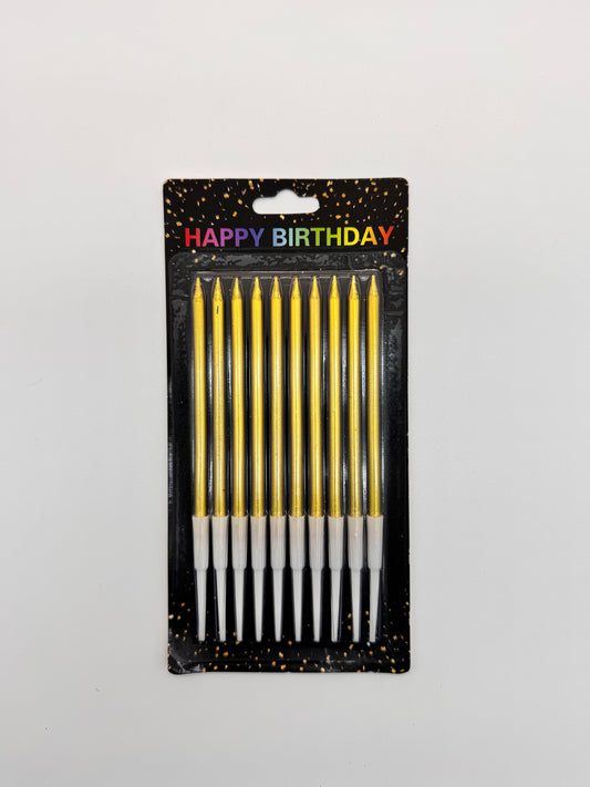 Golden Brithday Candle 10 pcs