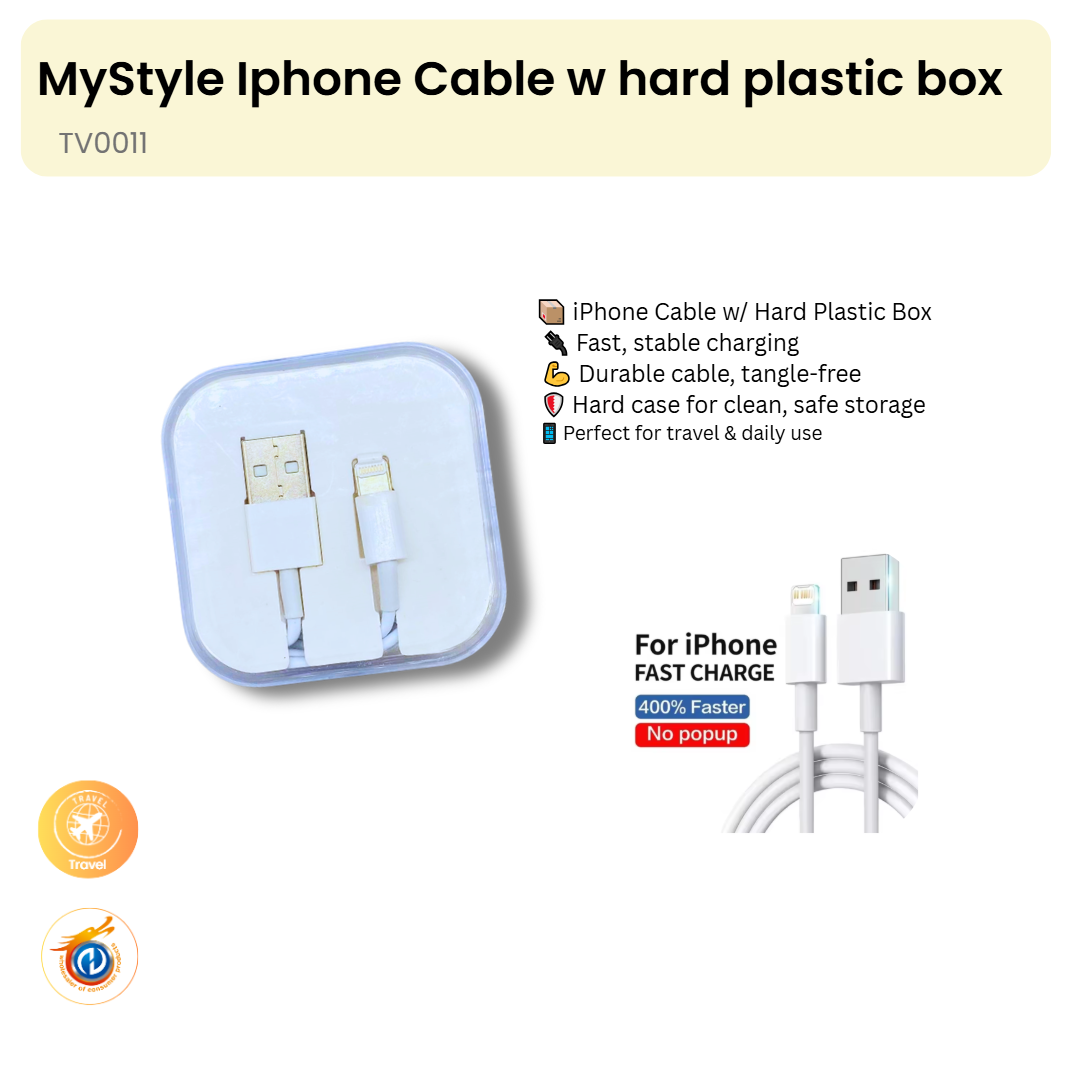 Iphone Cable w hard plastic box