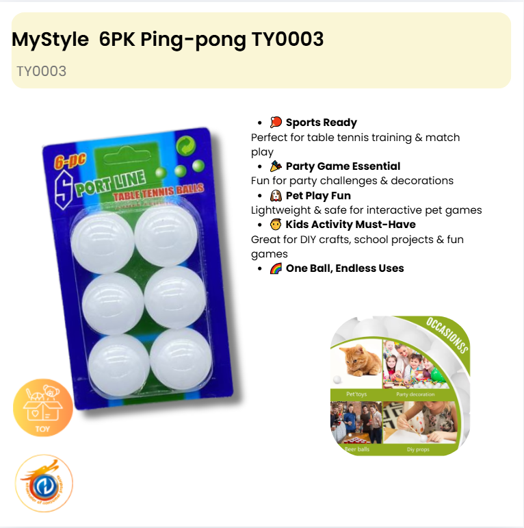 6PK Ping-pong TY0003