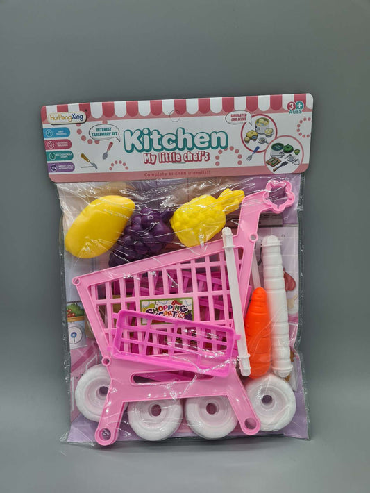 Shopping Cart With Toy Fruits