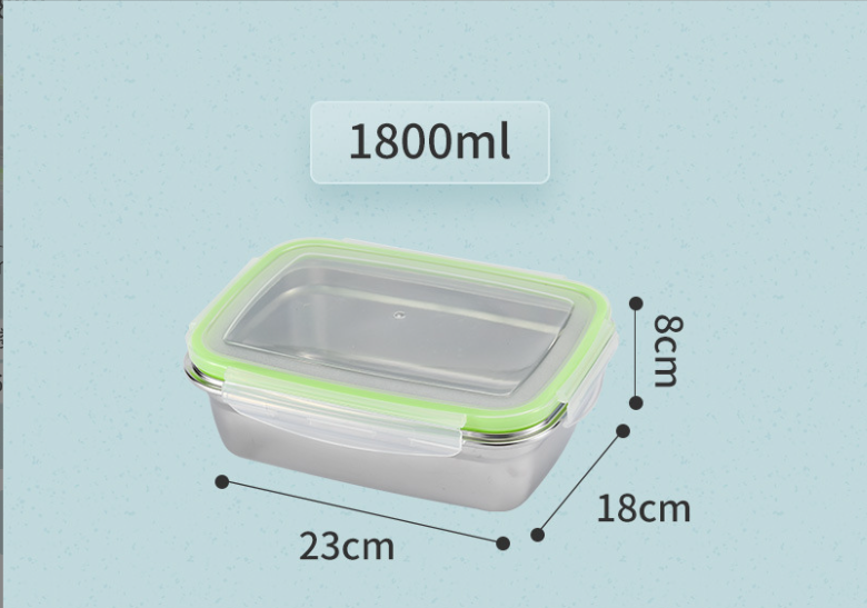 304 Stainless Steel Food Container 1800ml