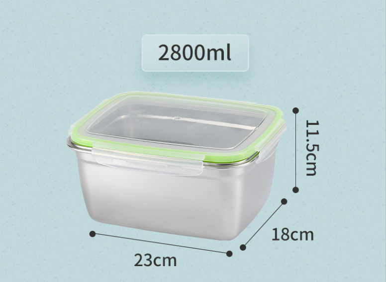 304 Stainless Steel Food Container 2800ml