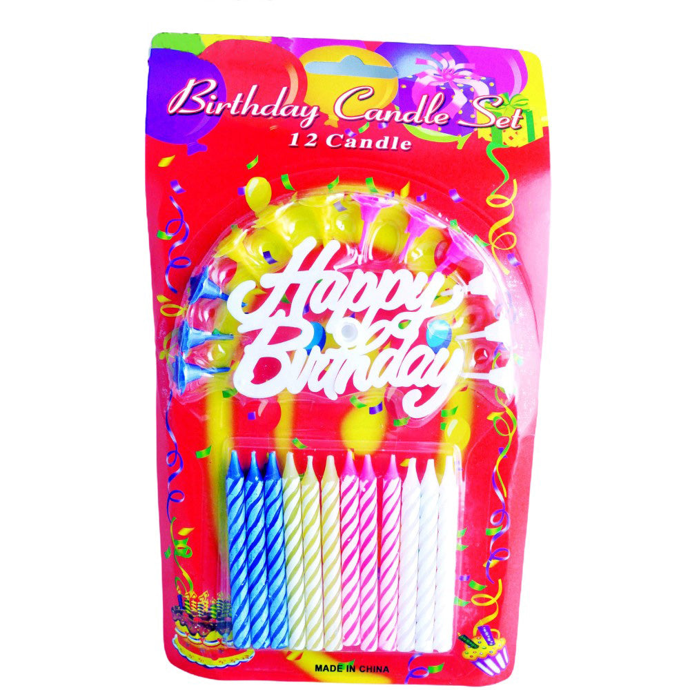 12PK Large Birthday Candle