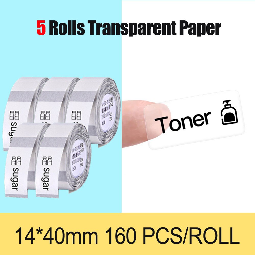 NiiMbot Thermal Transparent Paper Waterproof Oil Proof White Label Paper For D11 Portable Thermal Label Printer