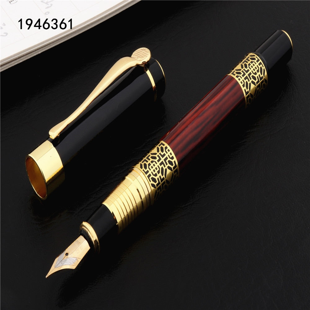 High quality 530 Golden carving Mahogany Business office School student office Supplies Fountain Pen New  Ink pen ink pen