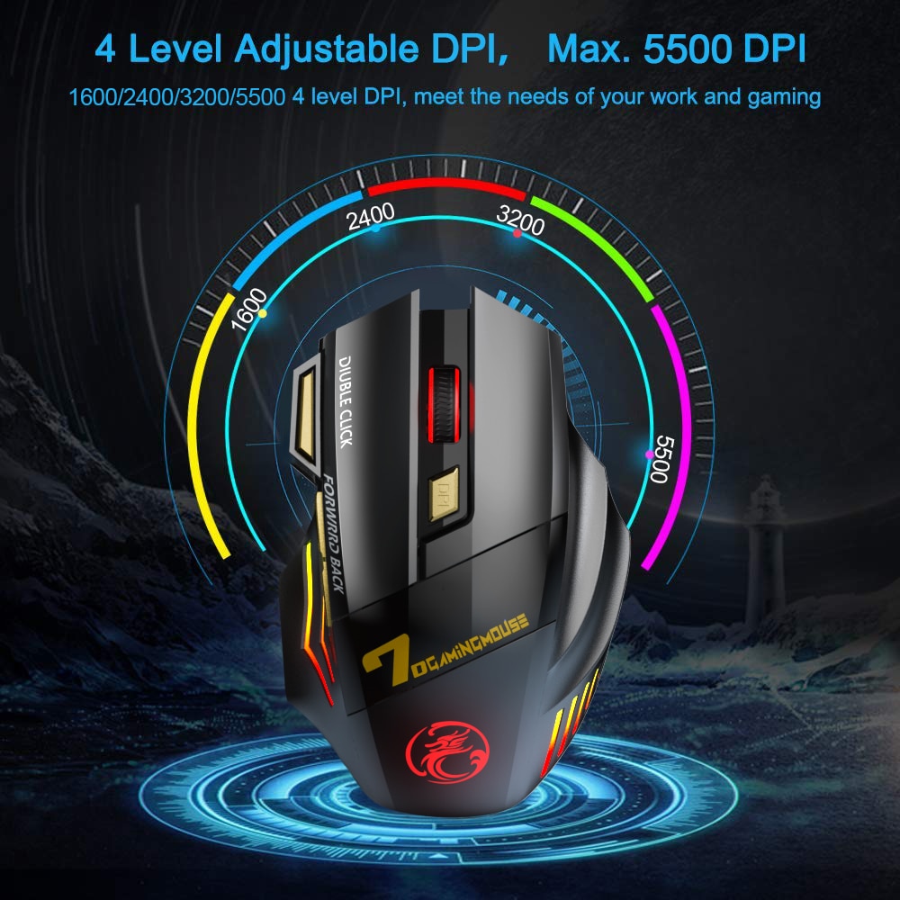 Rechargeable Wireless Mouse Bluetooth Gamer Gaming Mouse Computer Ergonomic Mause With Backlight RGB Silent Mice For Laptop PC