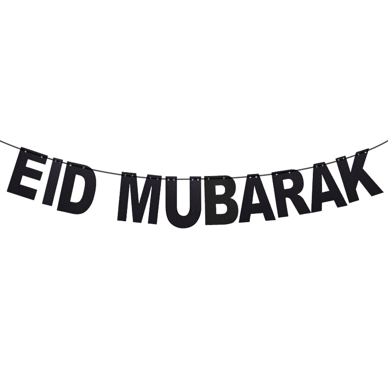 Eid Mubarak Banner Balloons Ramadan Kareem Decoration Ramadan Mubarak Muslim Islamic Festival Party DIY Decorations