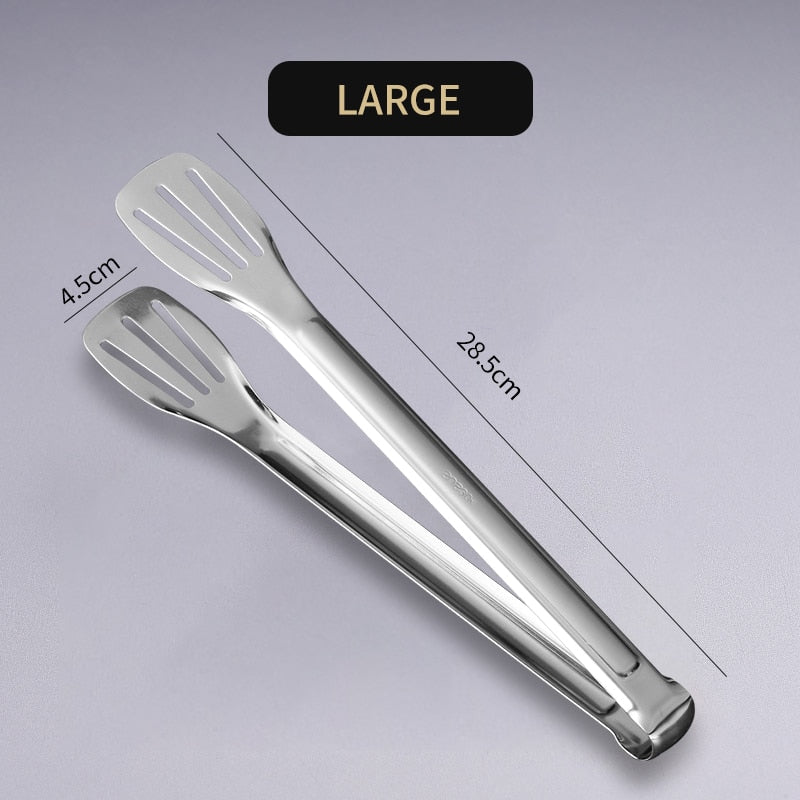 WORTHBUY Gold Stainless Steel Food Tongs Non-Slip Serving Tongs For BBQ Meat Salad Bread Kitchen Accessories Cooking Utensils