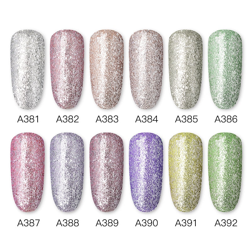 ROSALIND Gel Nail Polish Glitter Paint Hybrid Varnishes Shiny Top Base Coat For Nails Set Semi Permanent For Manicure Nail Art