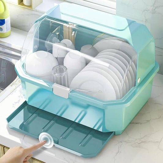 Kitchen Bowl Chopsticks Storage Box Dish Drying Rack Drain Board with Lid Cover Tableware Storage Box Organizer Bowl Drain Rack