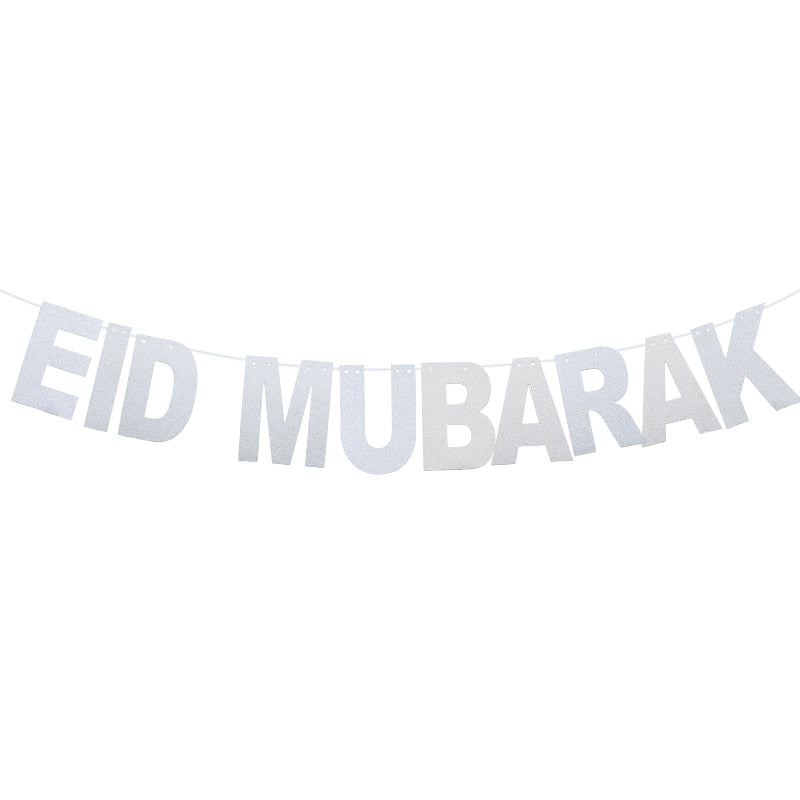 Eid Mubarak Banner Balloons Ramadan Kareem Decoration Ramadan Mubarak Muslim Islamic Festival Party DIY Decorations