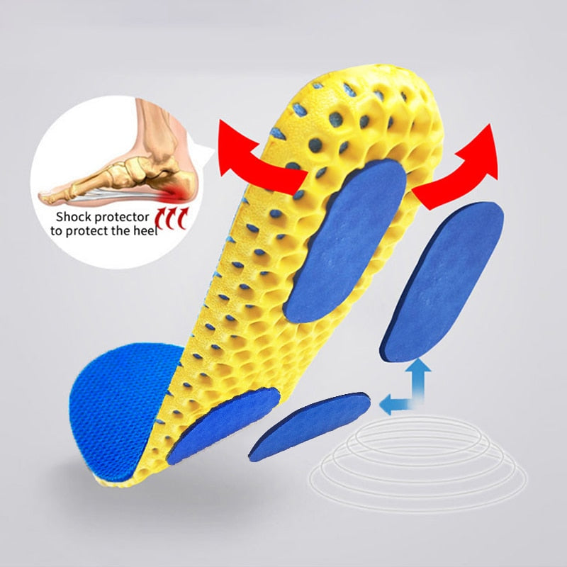 Memory Foam Insoles For Shoes Sole Mesh Deodorant Breathable Cushion Running Insoles For Feet Man Women Orthopedic Insoles