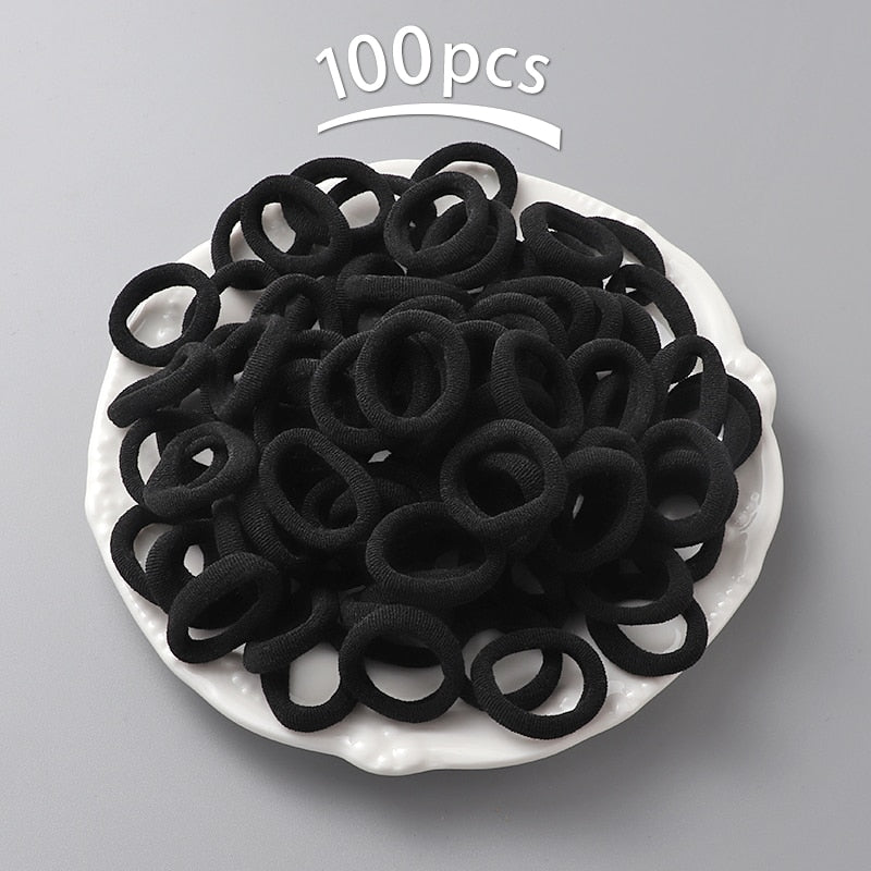 New 100pcs/lot Hair bands Girl Candy Color Elastic Rubber Band Hair band Child Baby Headband Scrunchie Hair Accessories for hair