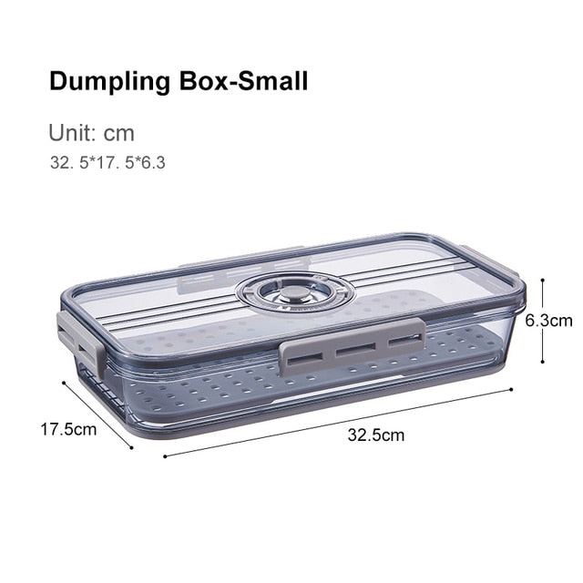 Refrigerator Storage Box Kitchen Storage Container Food Grade PET Plastic Transparent Thickened Timekeeping Frozen Organizer Box