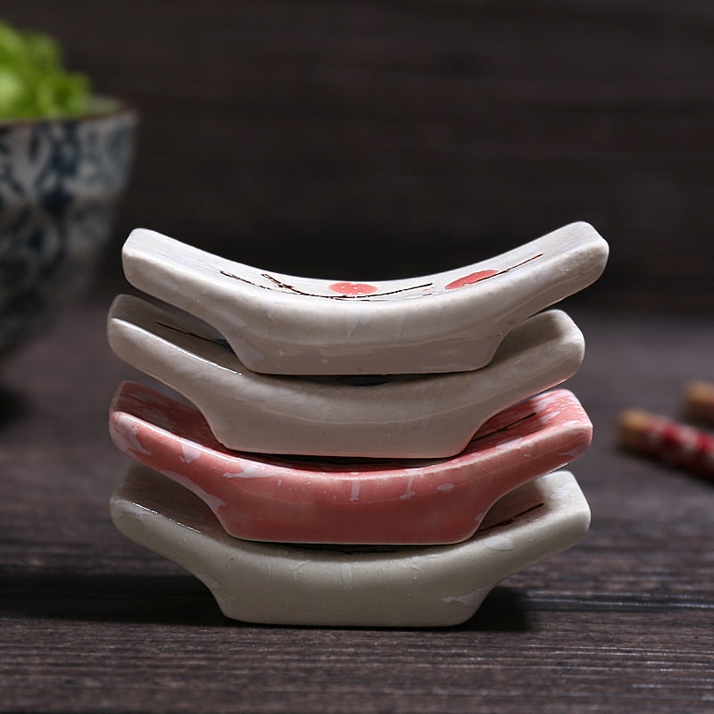 Chopstick Holder Chinese Plum Blossom Chopstick Pillow Ceramic Chopsticks Rest Hotel Restaurant Korean Kitchen Supplies