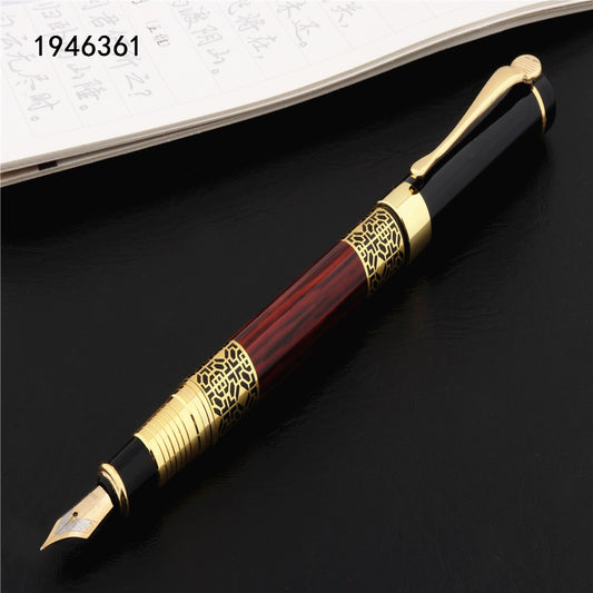 High quality 530 Golden carving Mahogany Business office School student office Supplies Fountain Pen New  Ink pen ink pen