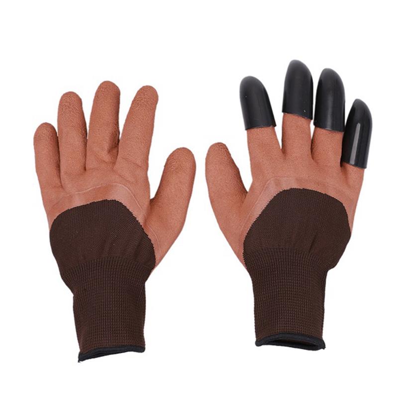 Garden Gloves With Claws ABS Plastic Garden Rubber Gloves Gardening Digging Planting Durable Waterproof Work Glove Outdoor