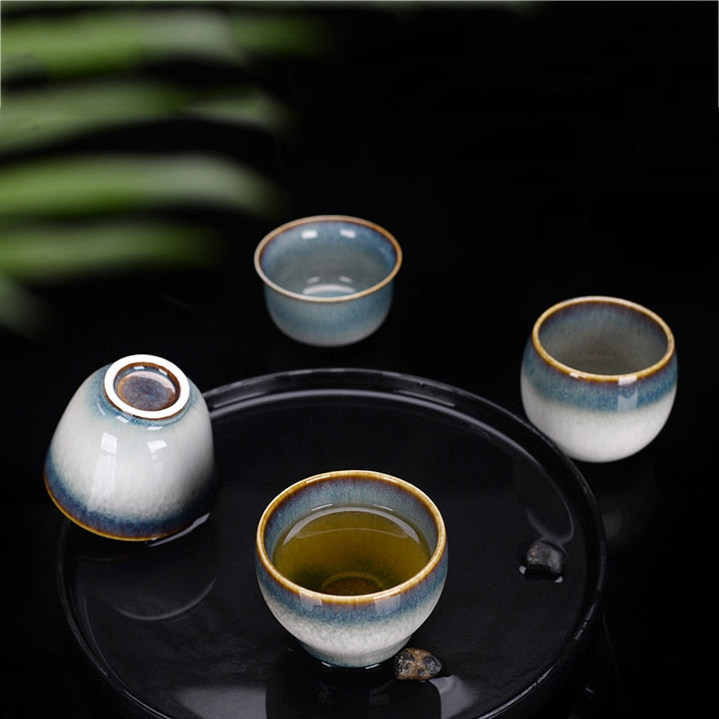 Kiln Baked Teacup Temmoku Glaze Brushed Siyao Change Master Cup Teacup Tea Ceramic Kung Fu Tea Cup