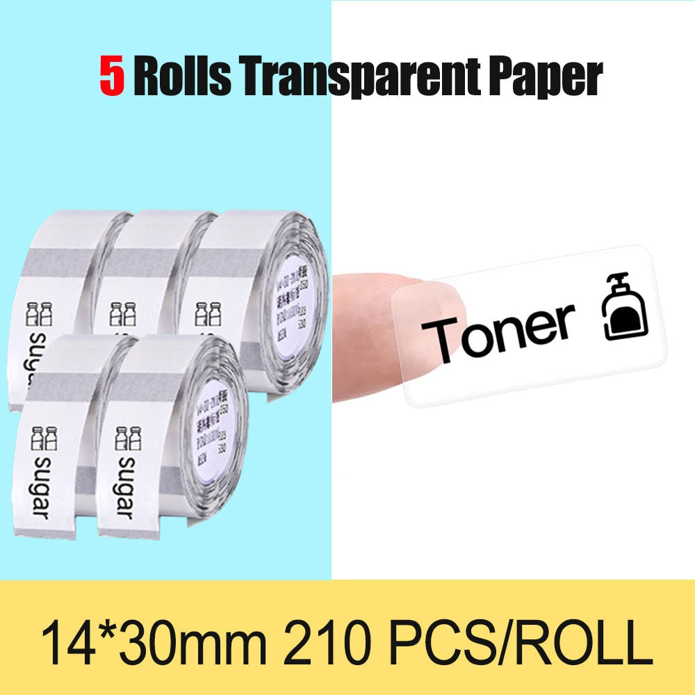 NiiMbot Thermal Transparent Paper Waterproof Oil Proof White Label Paper For D11 Portable Thermal Label Printer