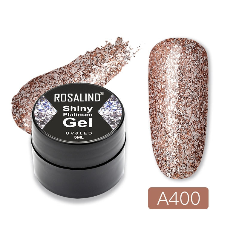 ROSALIND Gel Nail Polish Glitter Paint Hybrid Varnishes Shiny Top Base Coat For Nails Set Semi Permanent For Manicure Nail Art