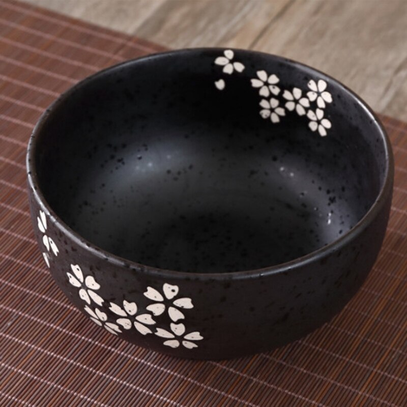 Japanese Bowl Instant Noodles Tableware Dining Room Tableware Salad Ceramic Bowl Bring Wooden Spoon Wooden Chopstick