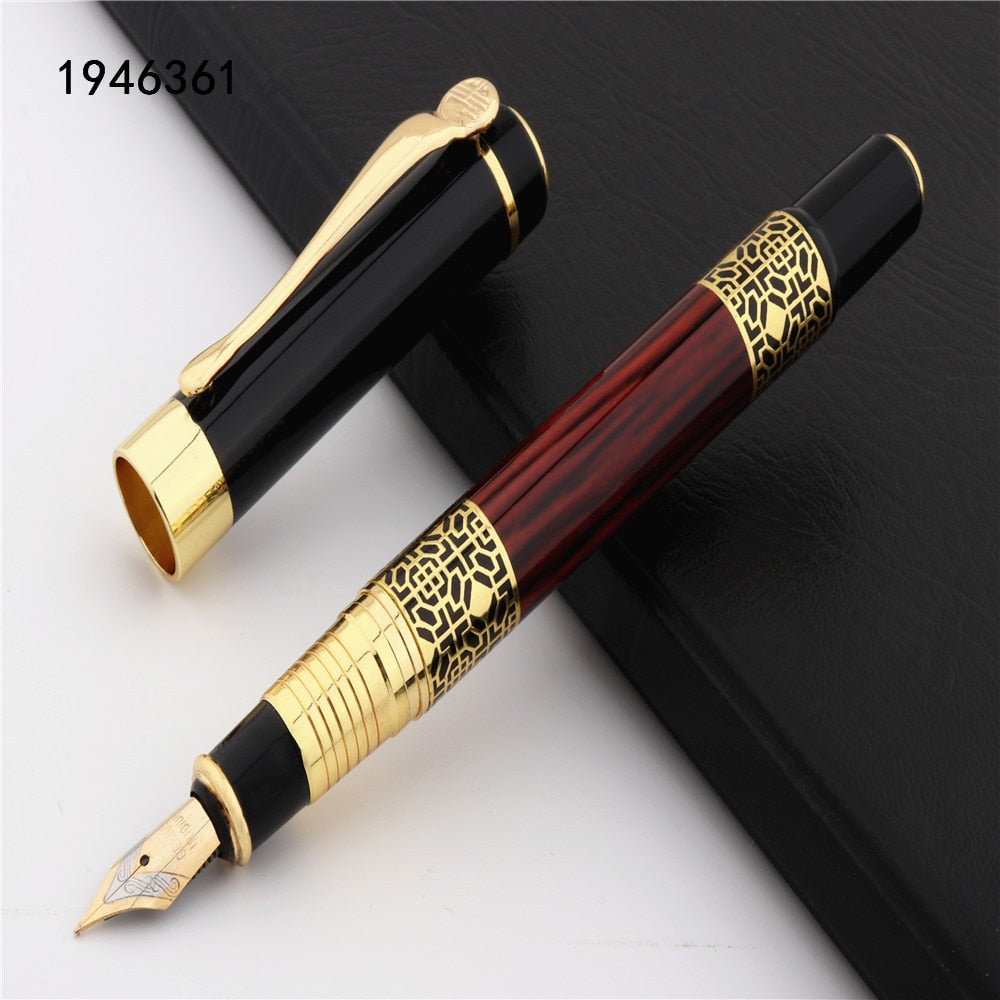 High quality 530 Golden carving Mahogany Business office School student office Supplies Fountain Pen New  Ink pen ink pen