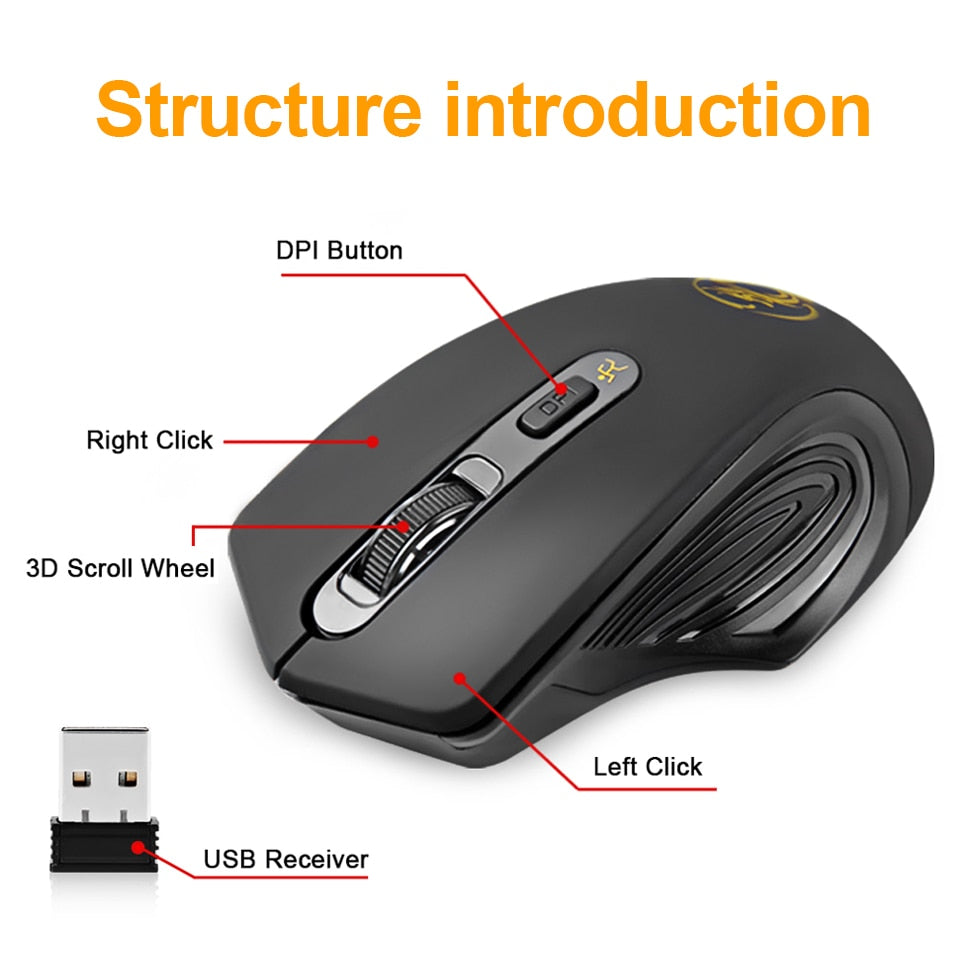 Wireless Mouse USB Computer Mouse Silent Ergonomic Mouse 2000 DPI Optical Mause Gamer Noiseless Mice Wireless For PC Laptop