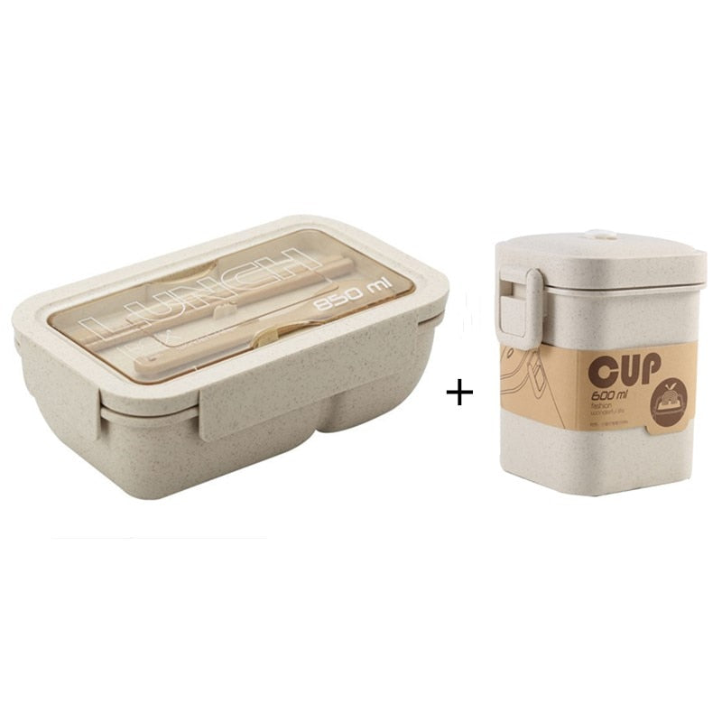 850ml Wheat Straw Lunch Box Healthy Material Bento Boxes Microwave Dinnerware Food Storage Container Lunchbox