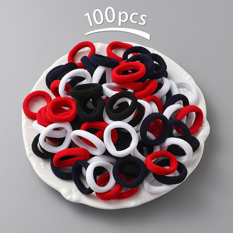 New 100pcs/lot Hair bands Girl Candy Color Elastic Rubber Band Hair band Child Baby Headband Scrunchie Hair Accessories for hair