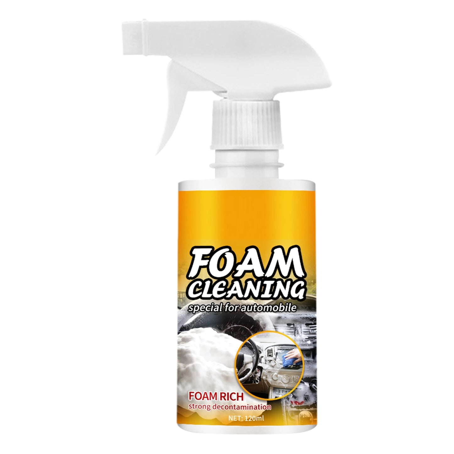 Multipurpose Foam Cleaner for Car Seat Steering Wheel Rinse-Free Car Interior Cleaner Easy to Use PR Sale