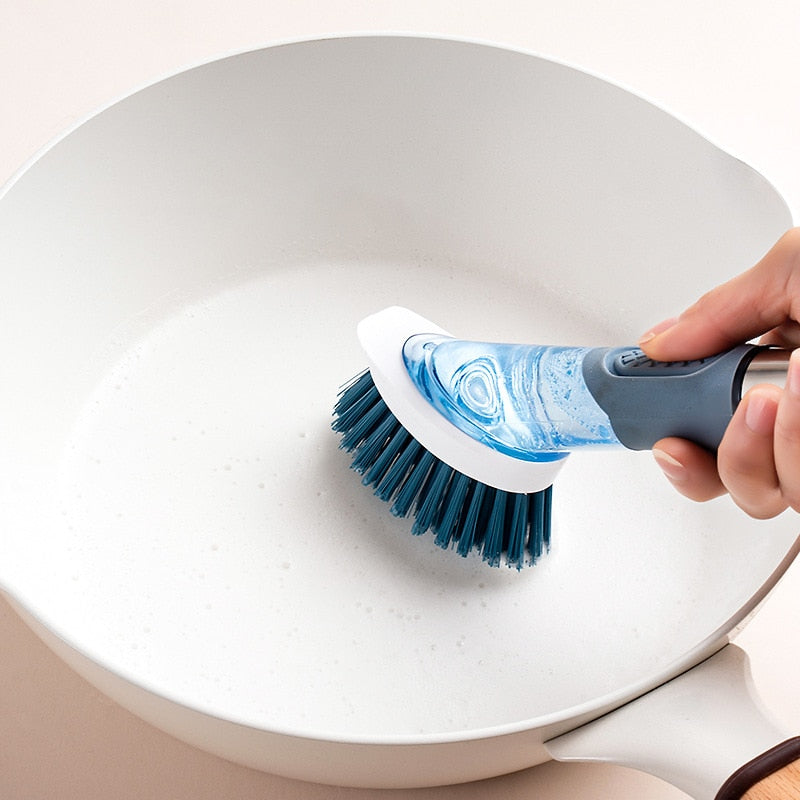 Cleaning brush multifunctional brush dish cleaning kitchen sponge long handle brush descaling decontamination brush pot.