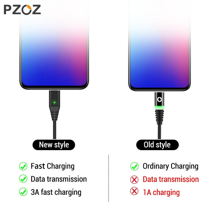 PZOZ Magnetic Cable Fast Charging Micro usb cable Type c Magnet Charger usb c Microusb Wire For iphone 12 11 pro xs max Xr x 7 8