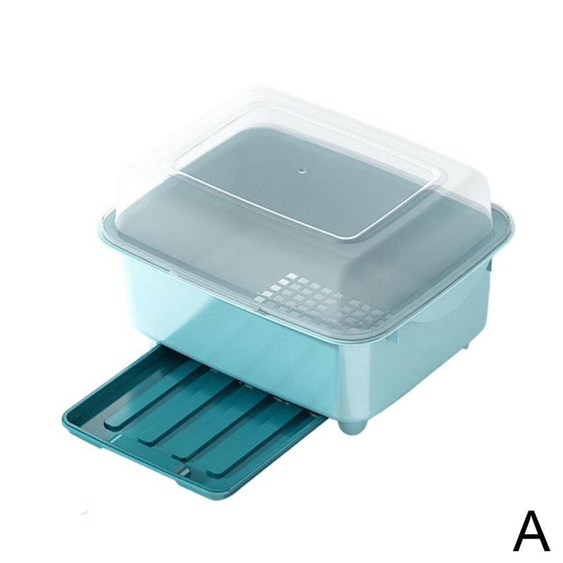 Kitchen Bowl Chopsticks Storage Box Dish Drying Rack Drain Board with Lid Cover Tableware Storage Box Organizer Bowl Drain Rack