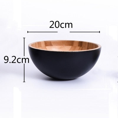 Solid Bamboo Bowl Tableware Dinnerware Children Dinner Service Natural Healthy Against Hot Creative Children Fruit Salad Bowl