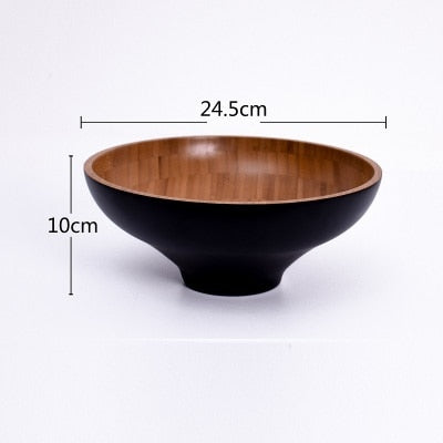 Solid Bamboo Bowl Tableware Dinnerware Children Dinner Service Natural Healthy Against Hot Creative Children Fruit Salad Bowl