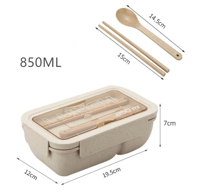 850ml Wheat Straw Lunch Box Healthy Material Bento Boxes Microwave Dinnerware Food Storage Container Lunchbox