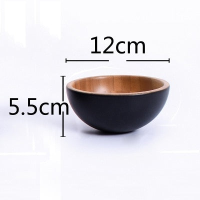 Solid Bamboo Bowl Tableware Dinnerware Children Dinner Service Natural Healthy Against Hot Creative Children Fruit Salad Bowl