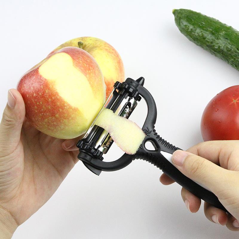 Multifunctional 360 Degree Rotary Potato Peeler Vegetable Cutter Fruit Melon Planer Grater Kitchen Accessories Gadget 3 Blades