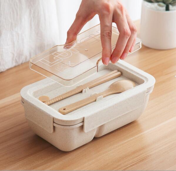 850ml Wheat Straw Lunch Box Healthy Material Bento Boxes Microwave Dinnerware Food Storage Container Lunchbox