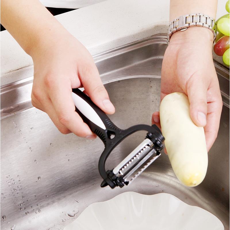 Multifunctional 360 Degree Rotary Potato Peeler Vegetable Cutter Fruit Melon Planer Grater Kitchen Accessories Gadget 3 Blades