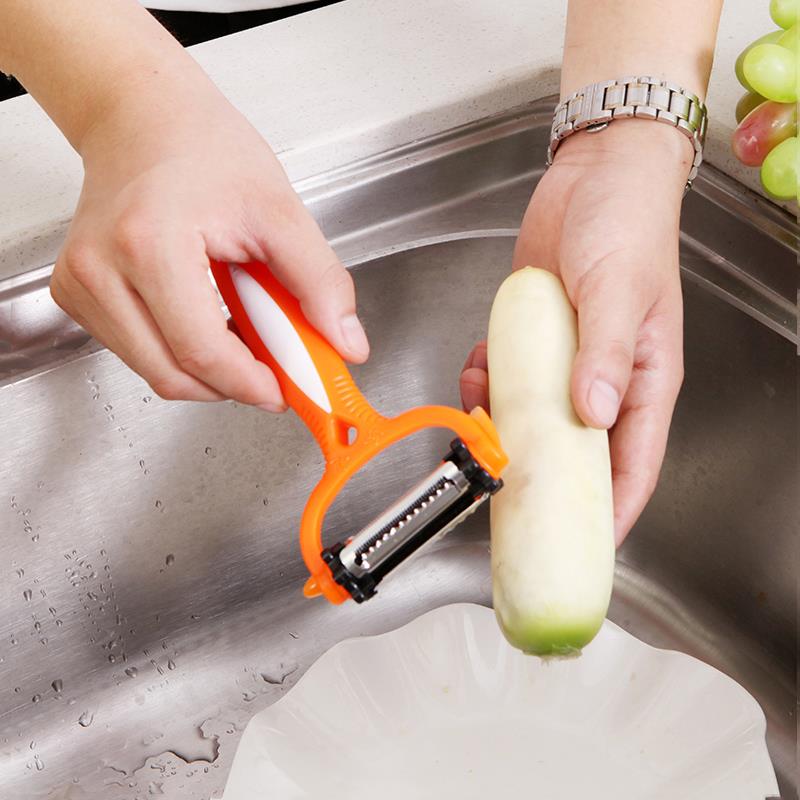 Multifunctional 360 Degree Rotary Potato Peeler Vegetable Cutter Fruit Melon Planer Grater Kitchen Accessories Gadget 3 Blades