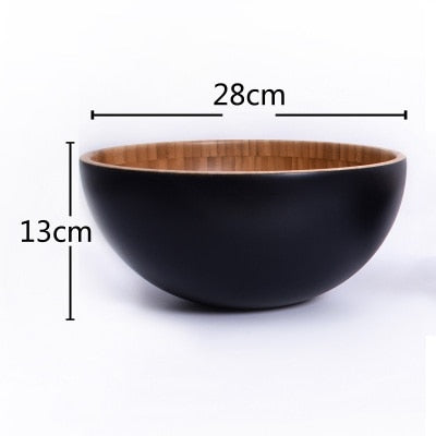 Solid Bamboo Bowl Tableware Dinnerware Children Dinner Service Natural Healthy Against Hot Creative Children Fruit Salad Bowl