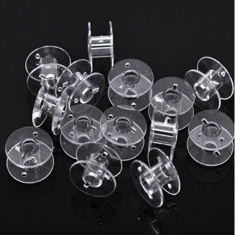 25Pcs Clear Sewing Machine Bobbins Spools Empty Bobbins Spools Plastic Storage Box For Home Sewing Accessories Tools AA7650